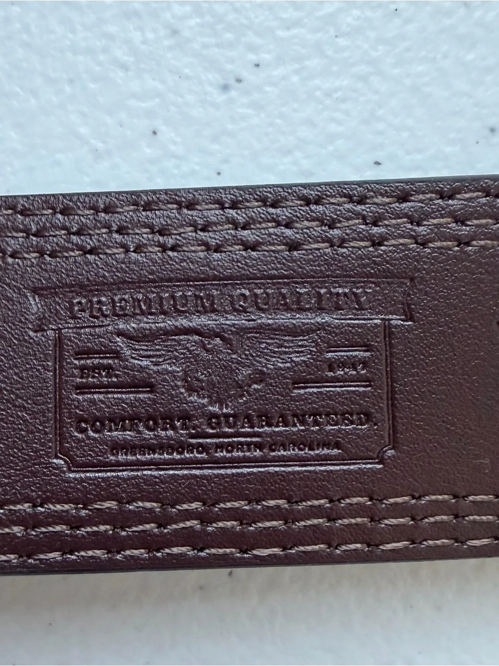 Wrangler Dark Brown American Bison Leather Belt • Silver Buckle  Size 38
